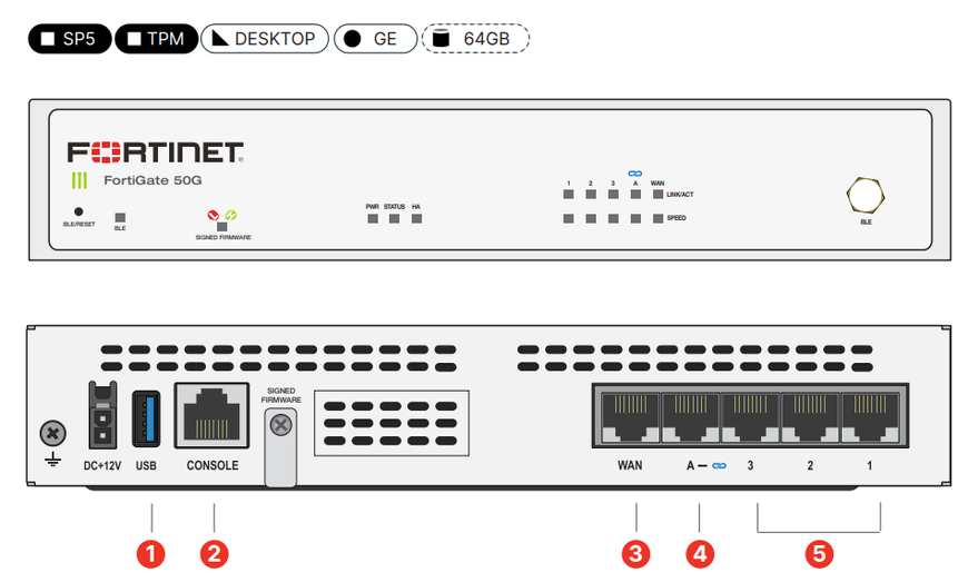 Міжмережевий екран Fortinet FG-50G FG-50G фото